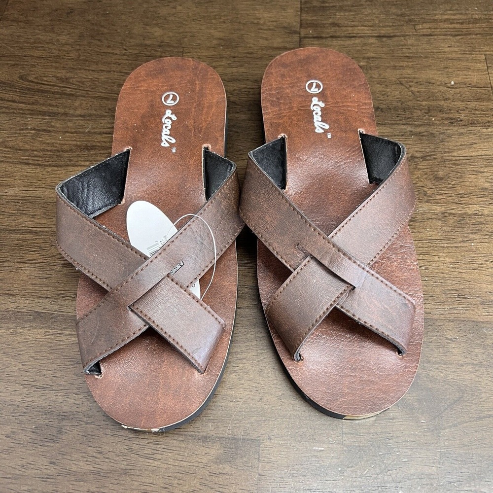 Locals Crossover Slip On Sandals‎ Flip Flop Women's Size 7 Brown NEW